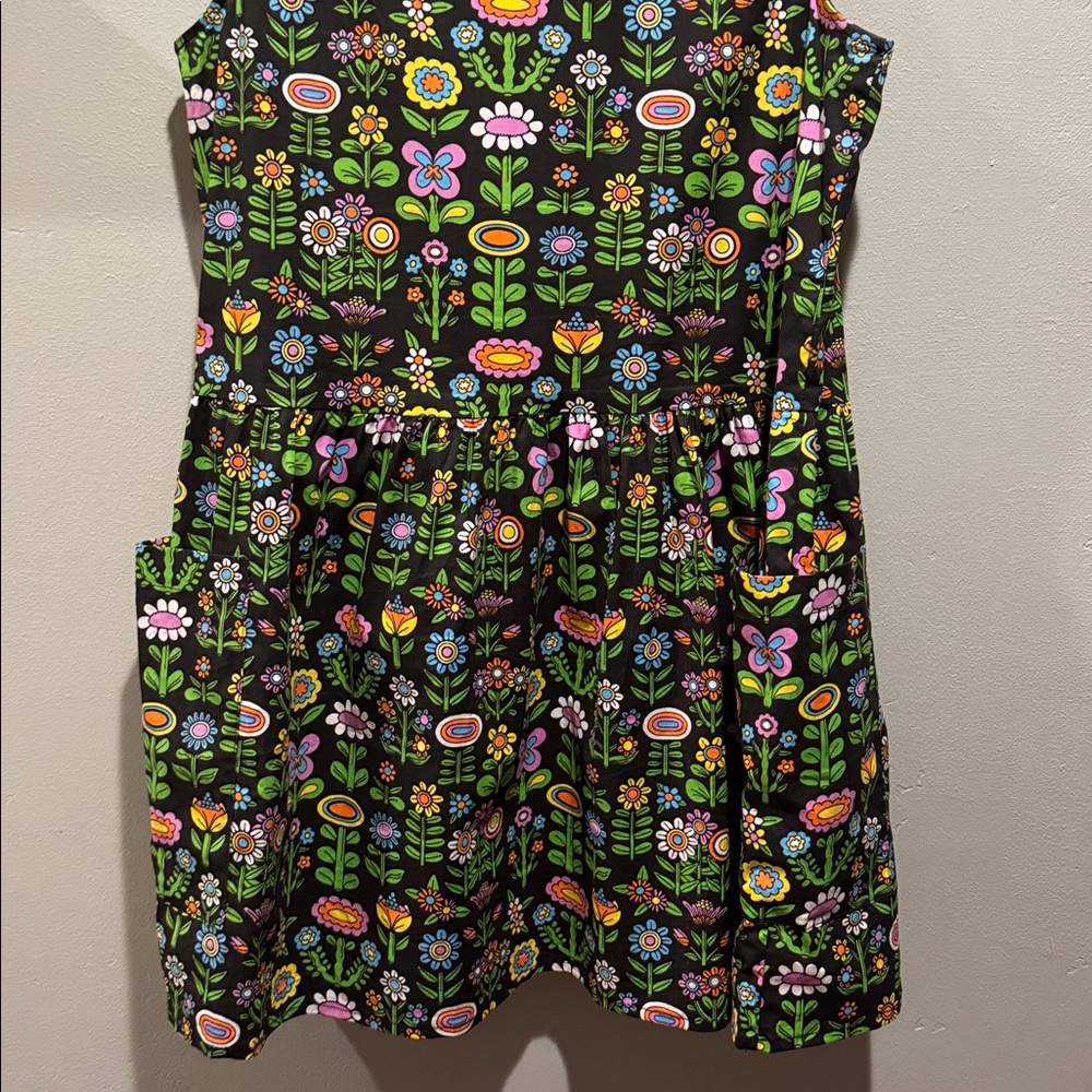 Nooworks Awesome Blossoms June Black Floral Pocket Dress Colorful Garden Print - Picture 10 of 12